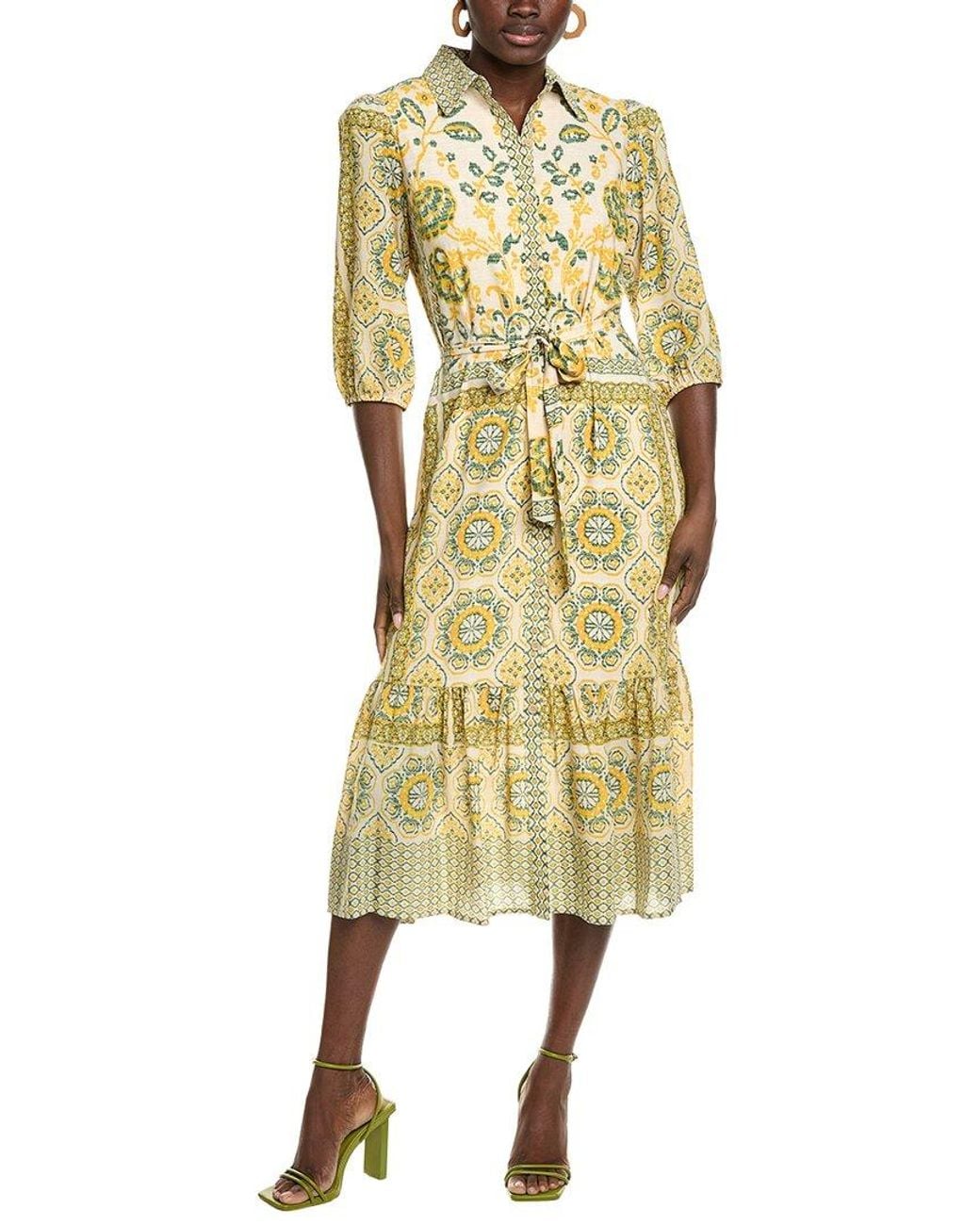 Maison Tara Yellow Miranda Midi Dress