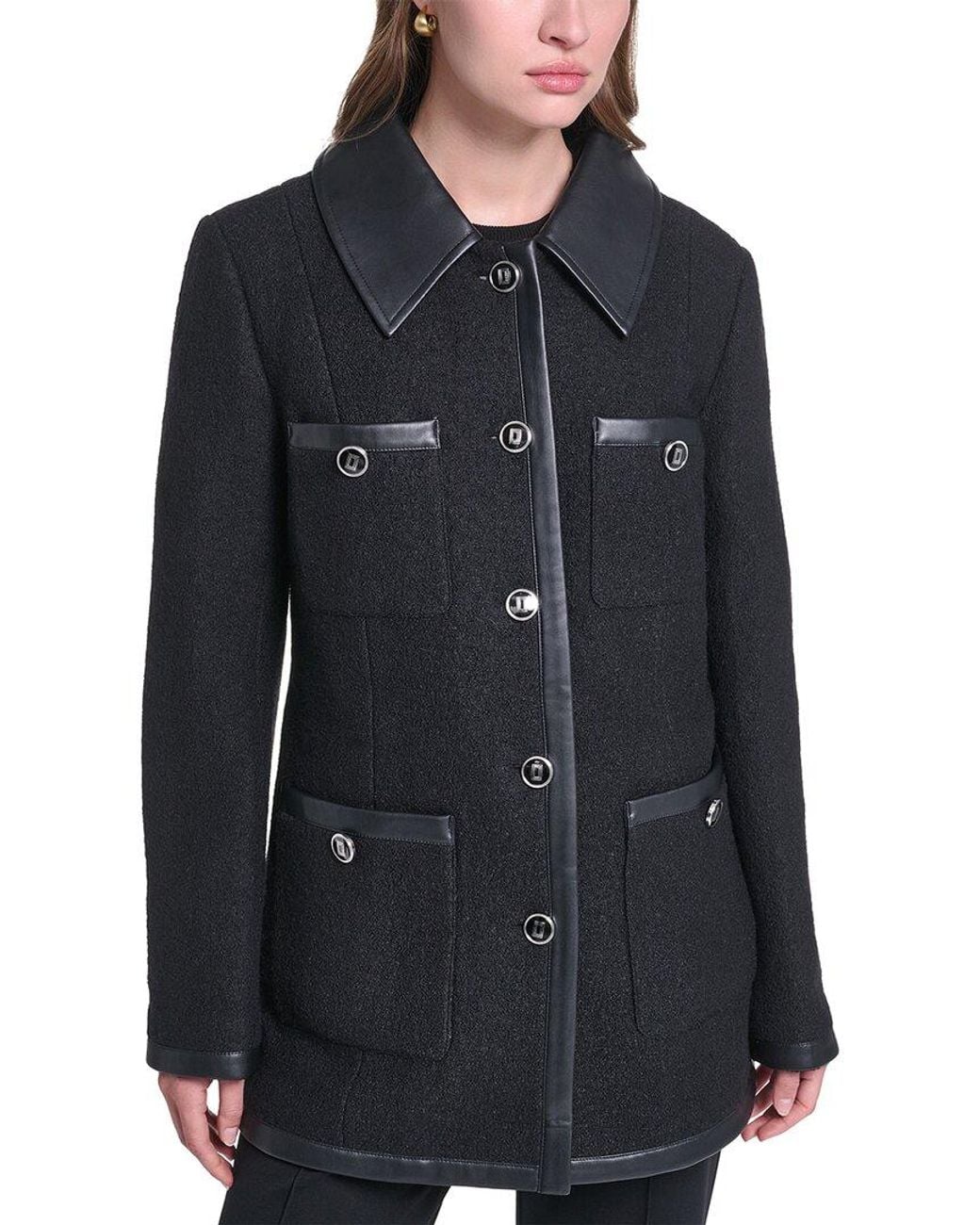 Karl Lagerfeld Black Wool-Blend Jacket