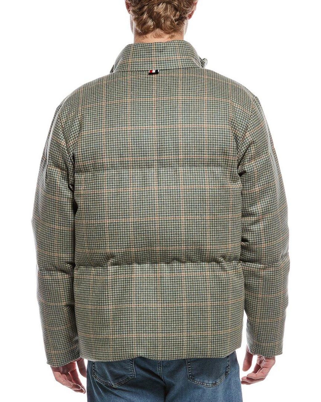 Thom Browne Gray Reversible Wool Puffer Down Coat for men