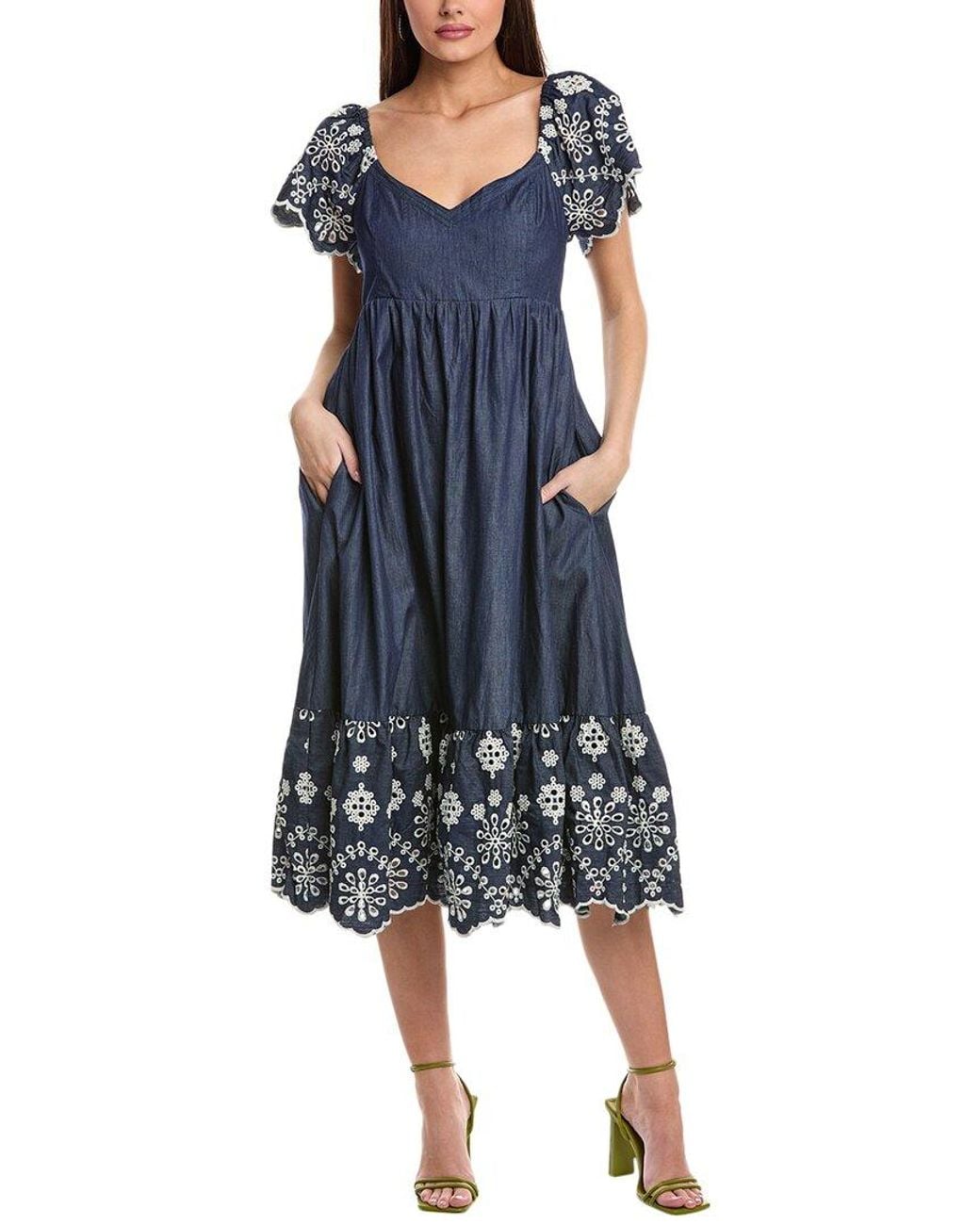 Allison Blue Claire Midi Dress