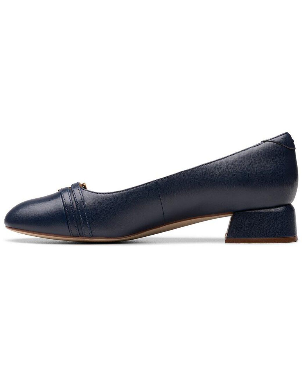 Clarks Blue Daiss30 Court Leather Flat