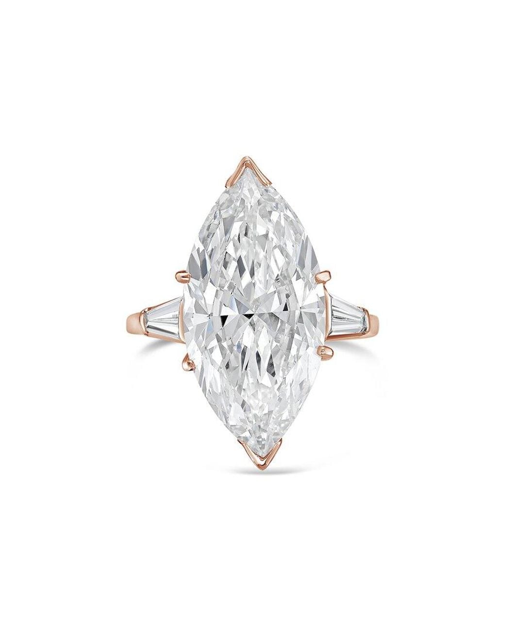 Diana M White Diana M. 14K Rose 4.50 Ct. Tw. Lab-Grown Diamond Three-Stone Ring