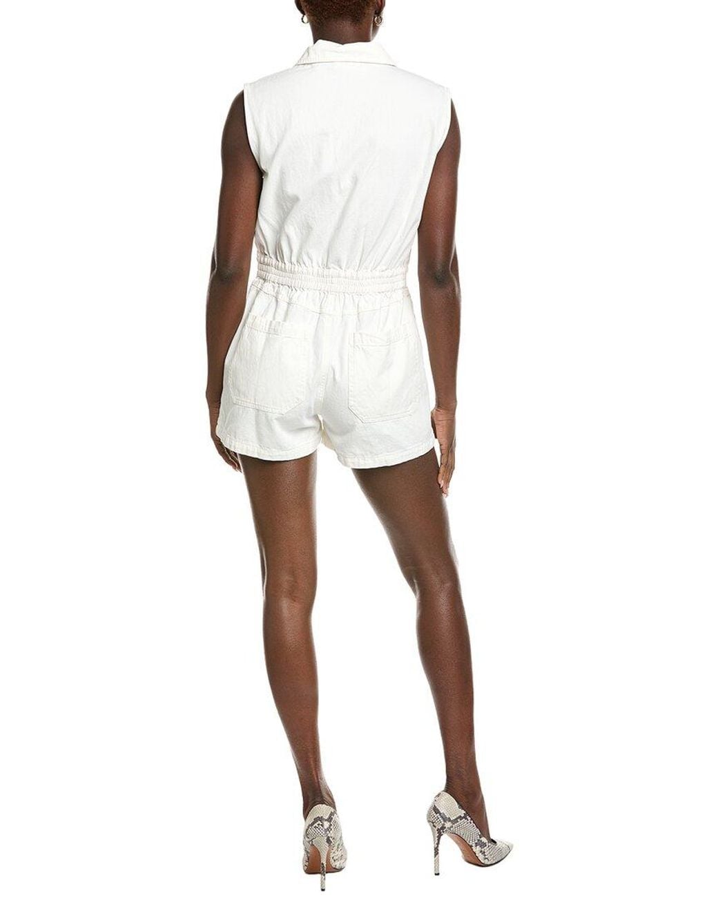 Elan White Collared Romper