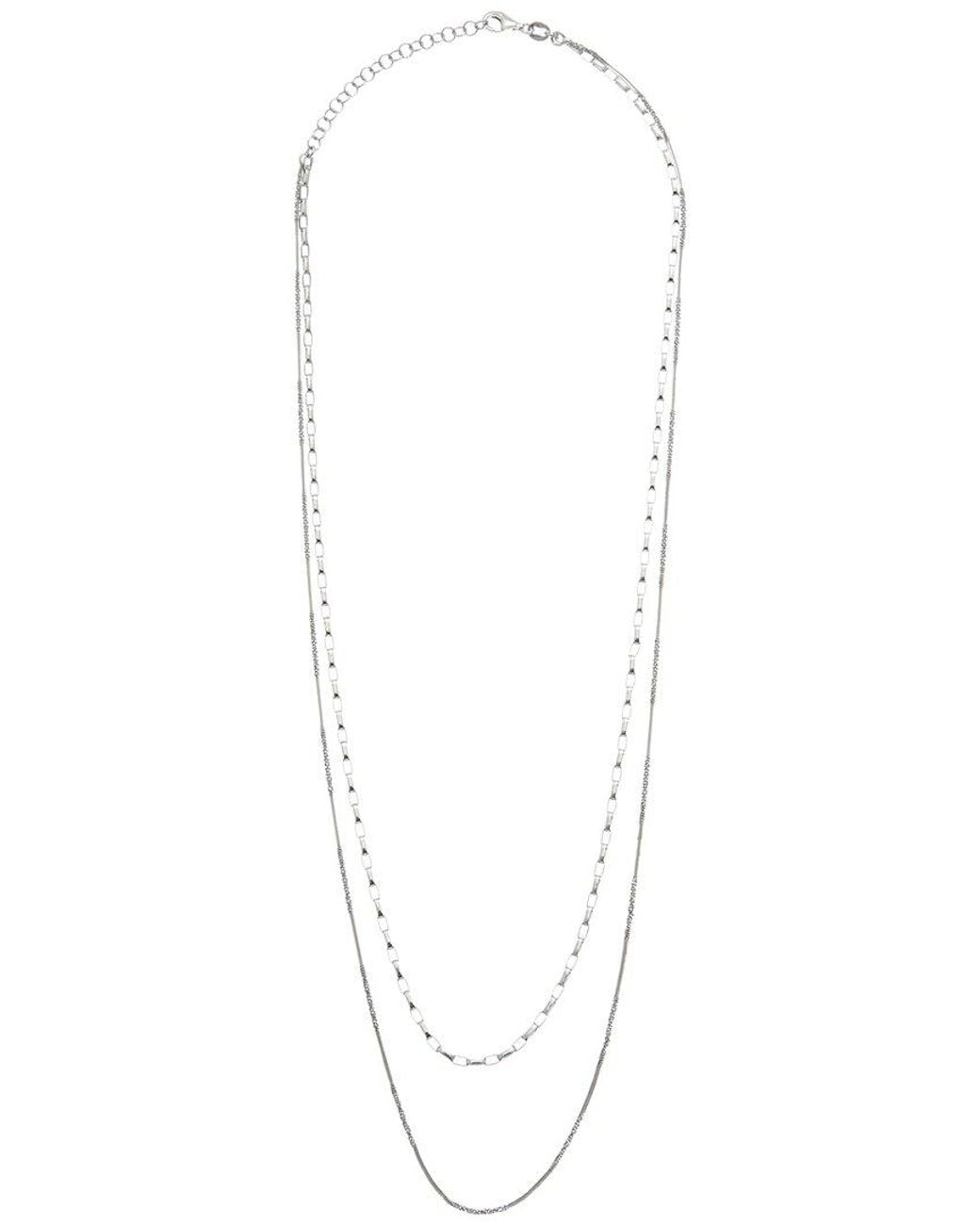 Italian Gold Over Silver Metallic 18K Plated Multi Strand Necklace
