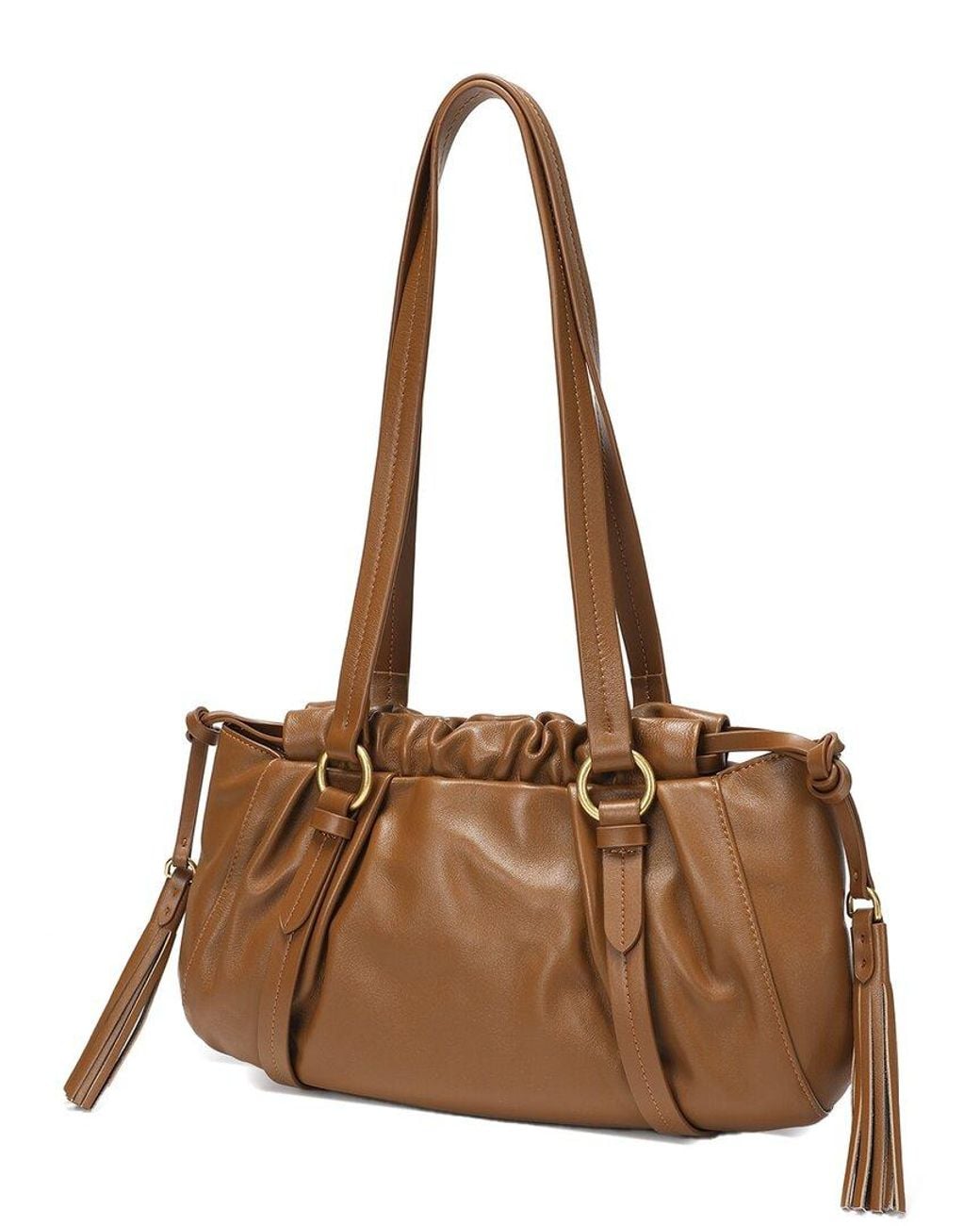 Tiffany & Fred Paris Brown Leather Hobo Bag