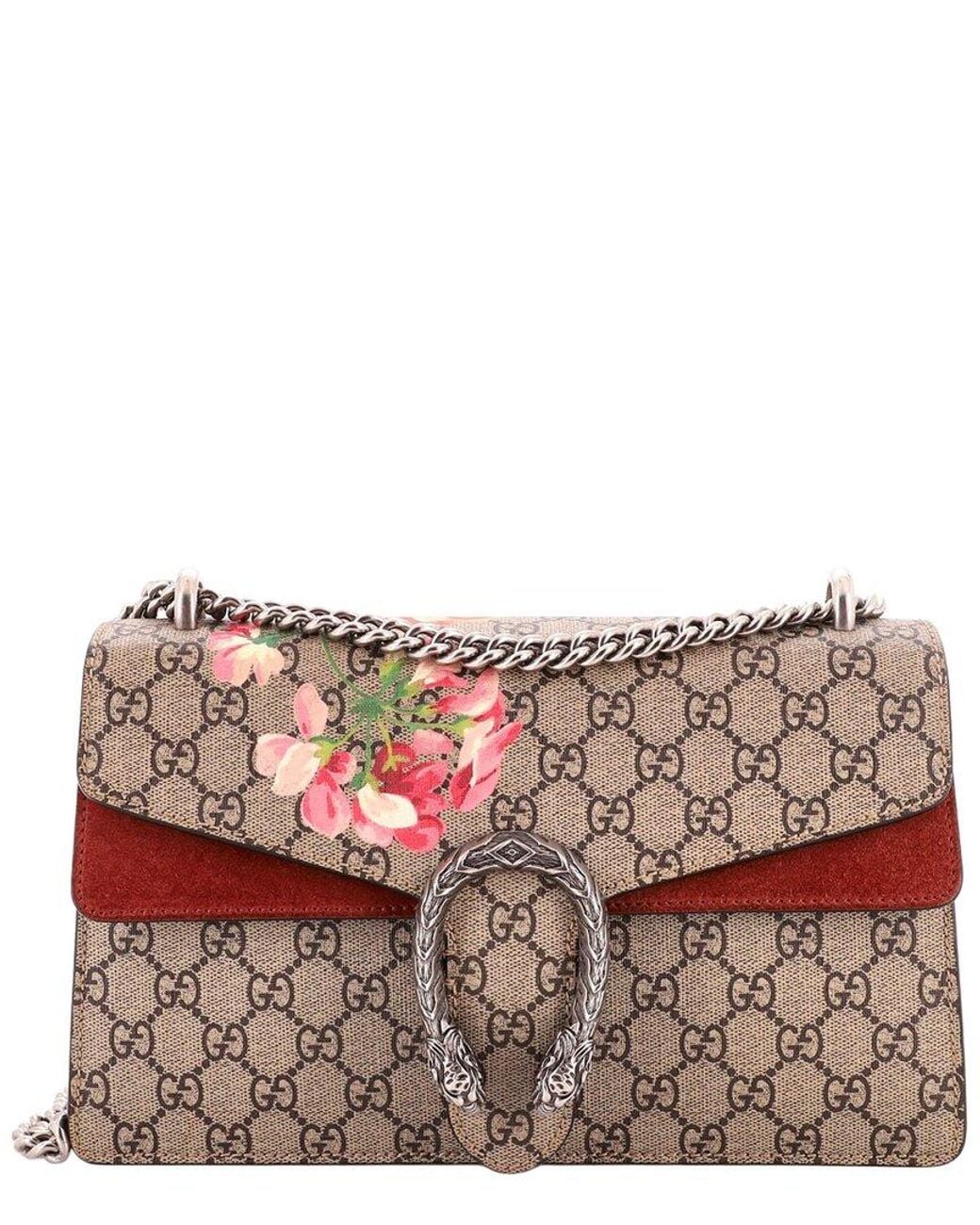 Gucci Pink Blooms Print Gg Coated Canvas Dionysus Bag Small (Authentic Pre- Loved)