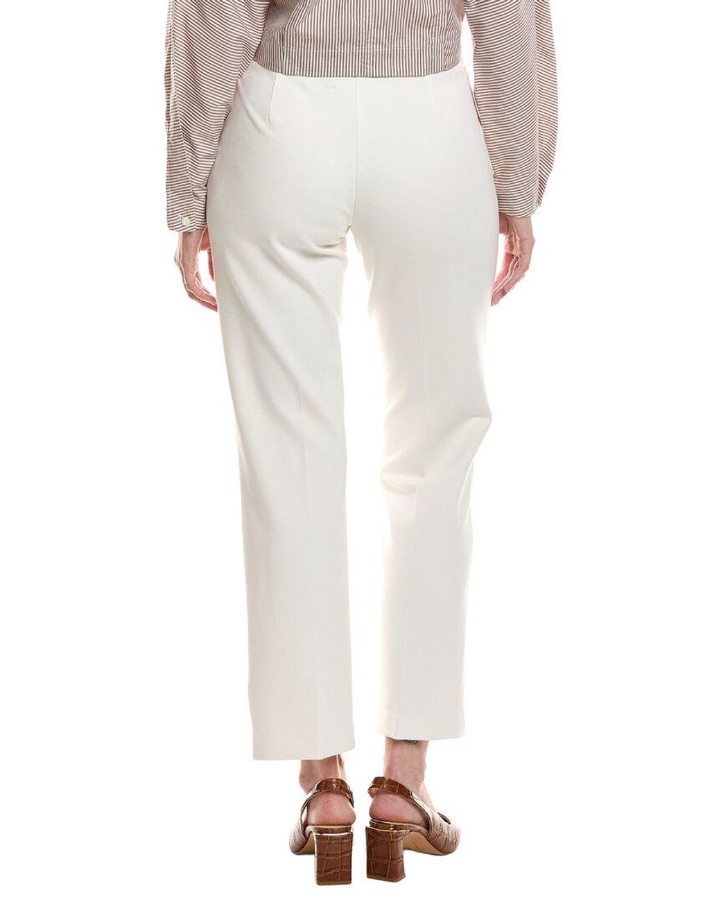 Jones New York White Petite Pull-On Pintuck Trouser