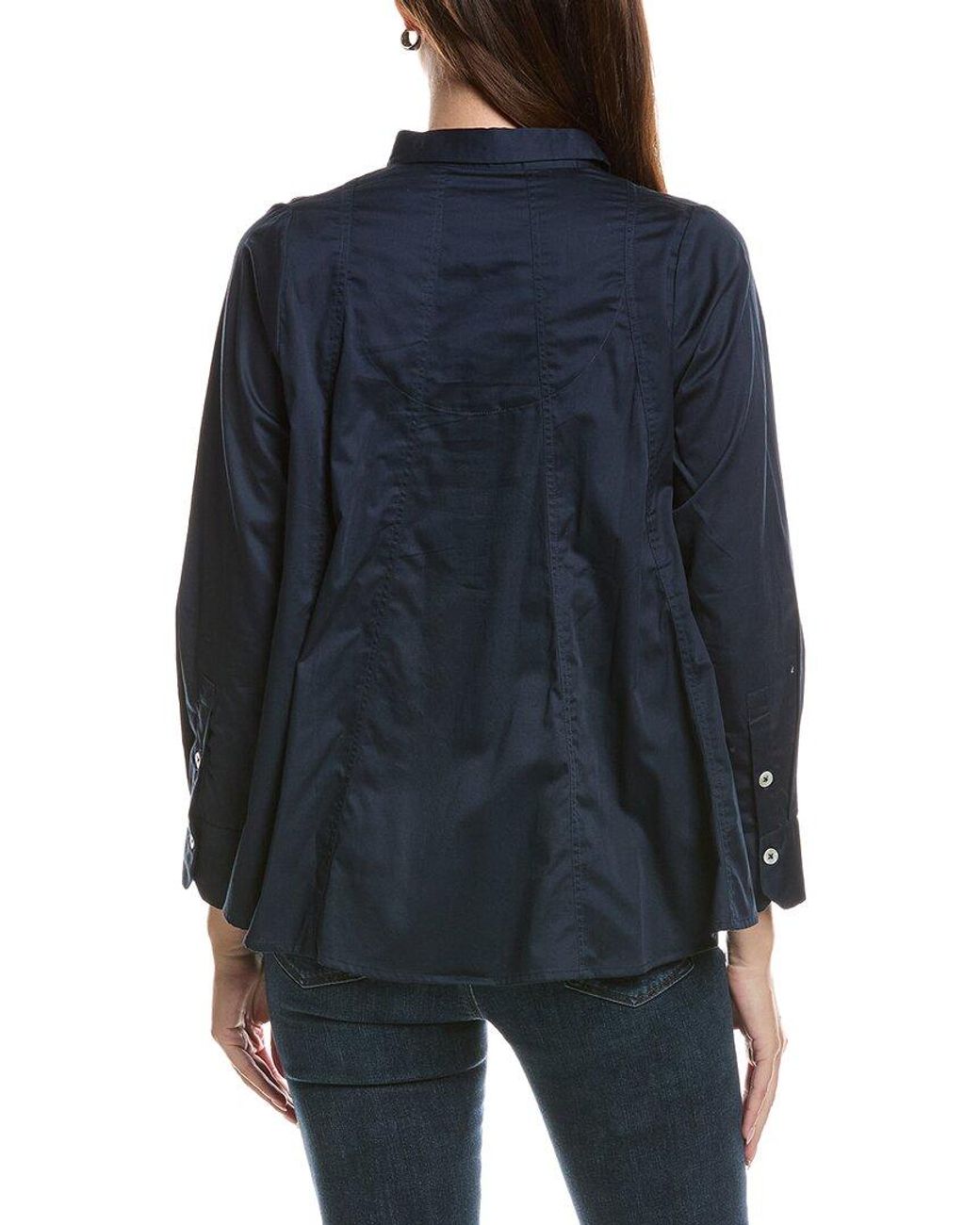 Gretchen Scott Blue Seamed Top