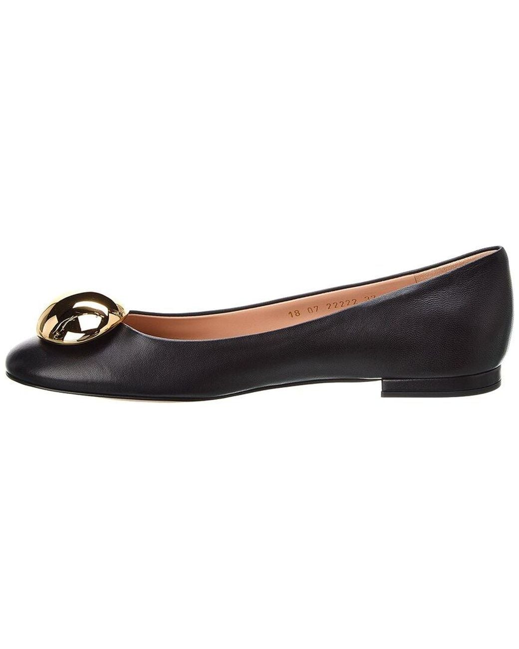 Gianvito Rossi Black Sphera Leather Flat