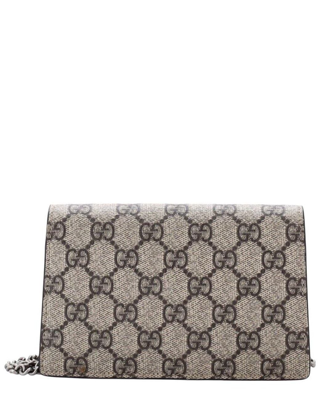Gucci Gray Gg Coated Canvas Dionysus Bag Super Mini (Authentic Pre-Loved)