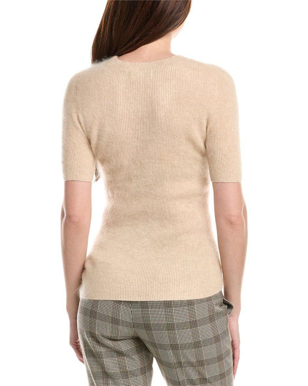 Tahari Gray Elbow Sleeve Cashmere Sweater