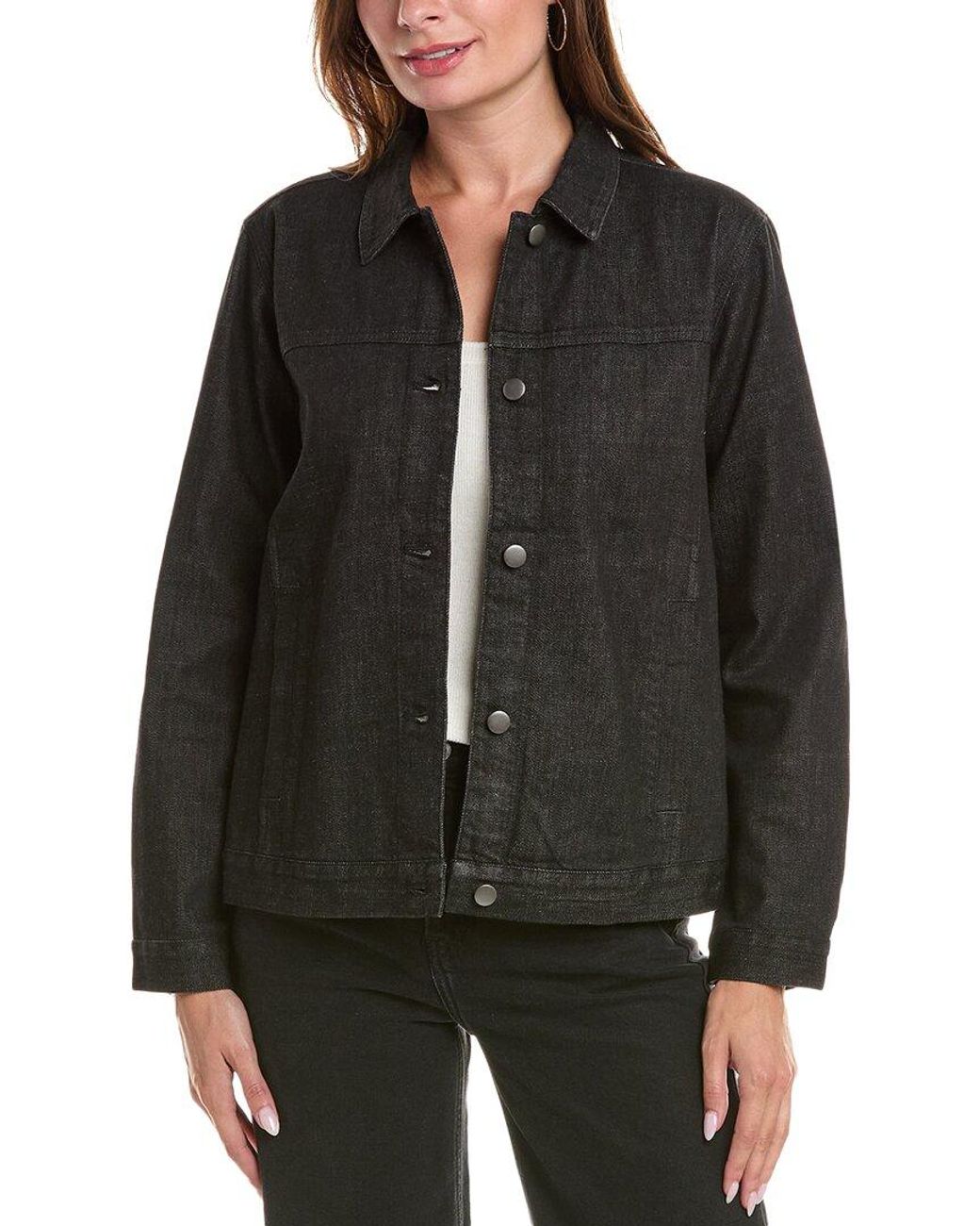 Eileen Fisher Jean Jacket in Black Lyst UK