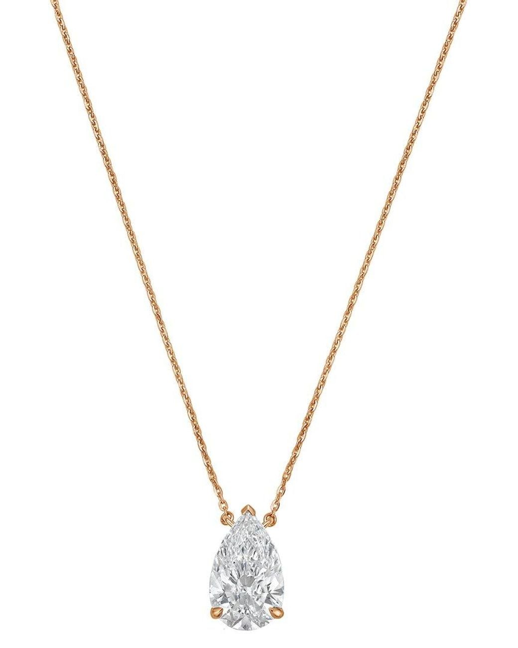 Diana M Metallic Diana M. 14K Rose 15.00 Ct. Tw. Lab-Grown Diamond Pendant Necklace