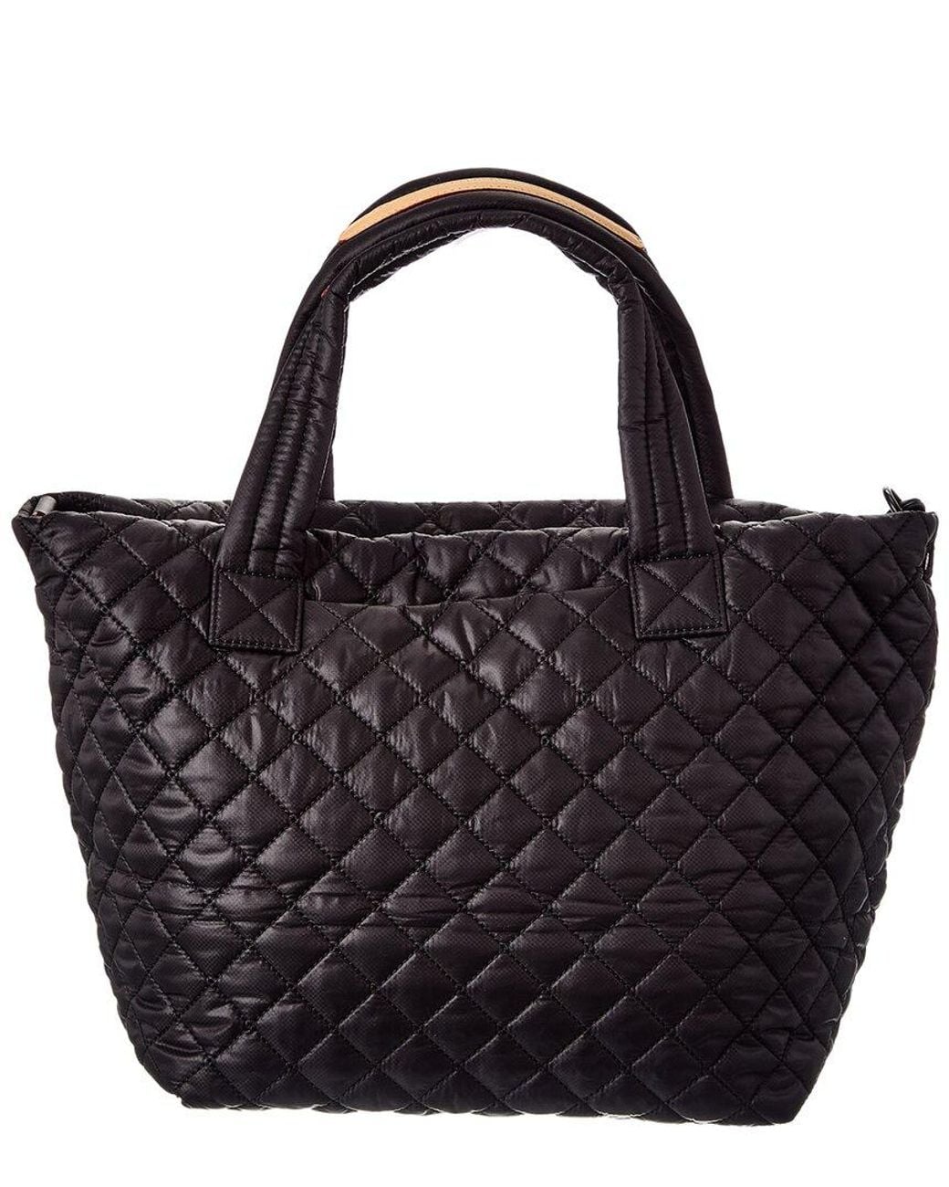 MZ Wallace Black Small Metro Nylon & Leather Tote Deluxe