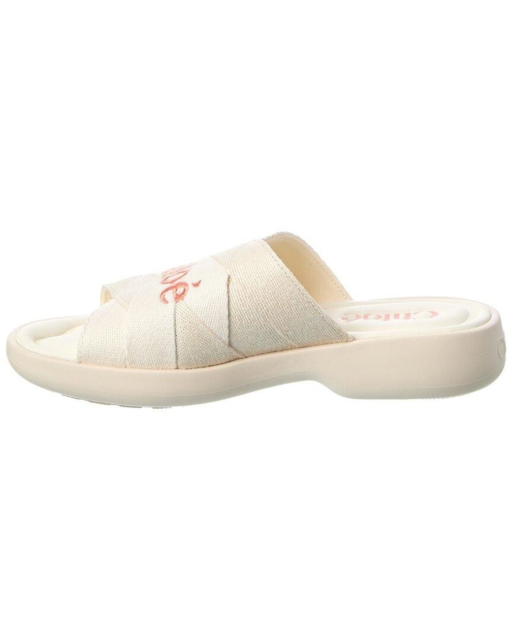 Chloé White Poolette Slide