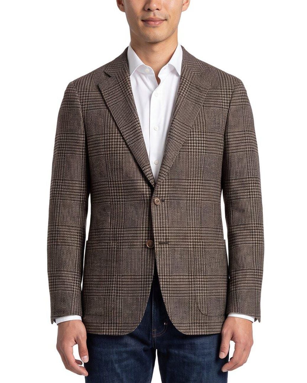 Corneliani Brown Cc Collection Wool & Cashmere-Blend Blazer for men