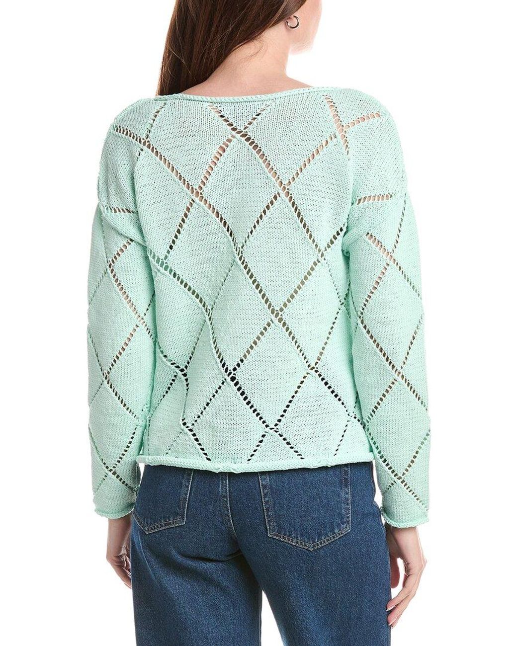 Joseph A Green Open Pattern Sweater