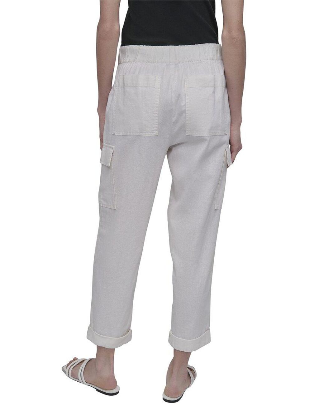 DKNY Gray Midrise Cargo Pant With Elastic Waistband