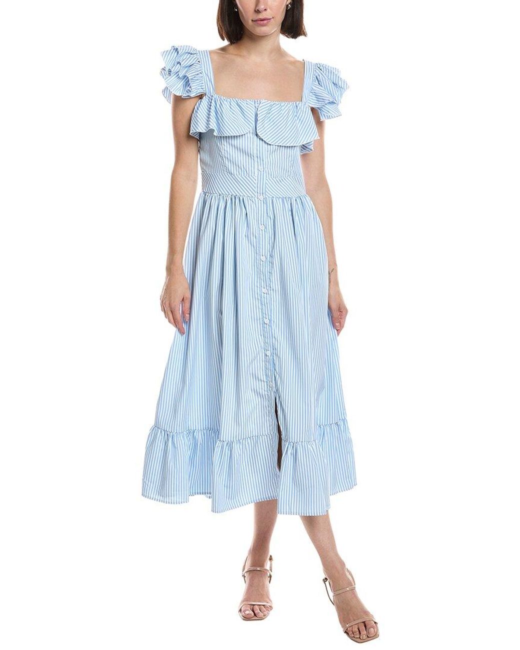 HL Affair Blue Short Sleeve Maxi Dress