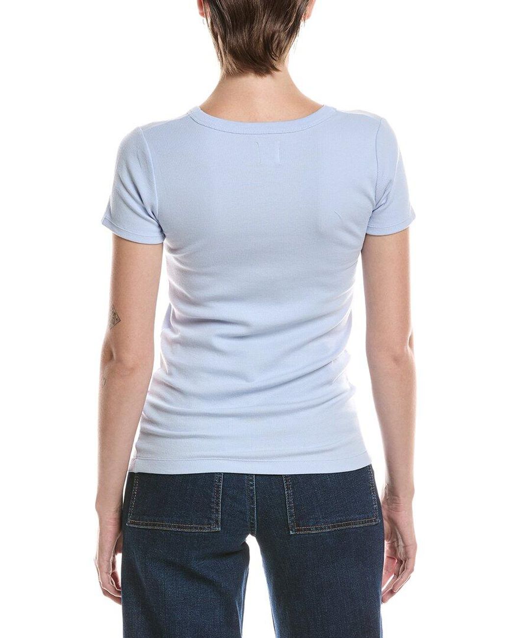 NIC+ZOE Blue Perfect Knit Rib Crew T-Shirt