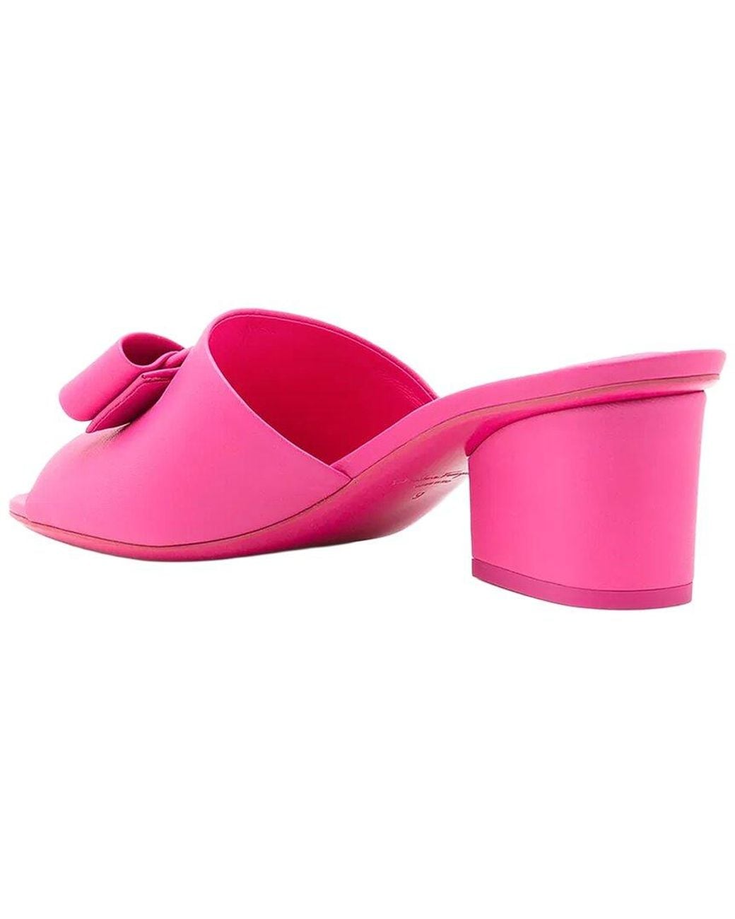 Ferragamo Pink Viva 55Mm Leather Slide