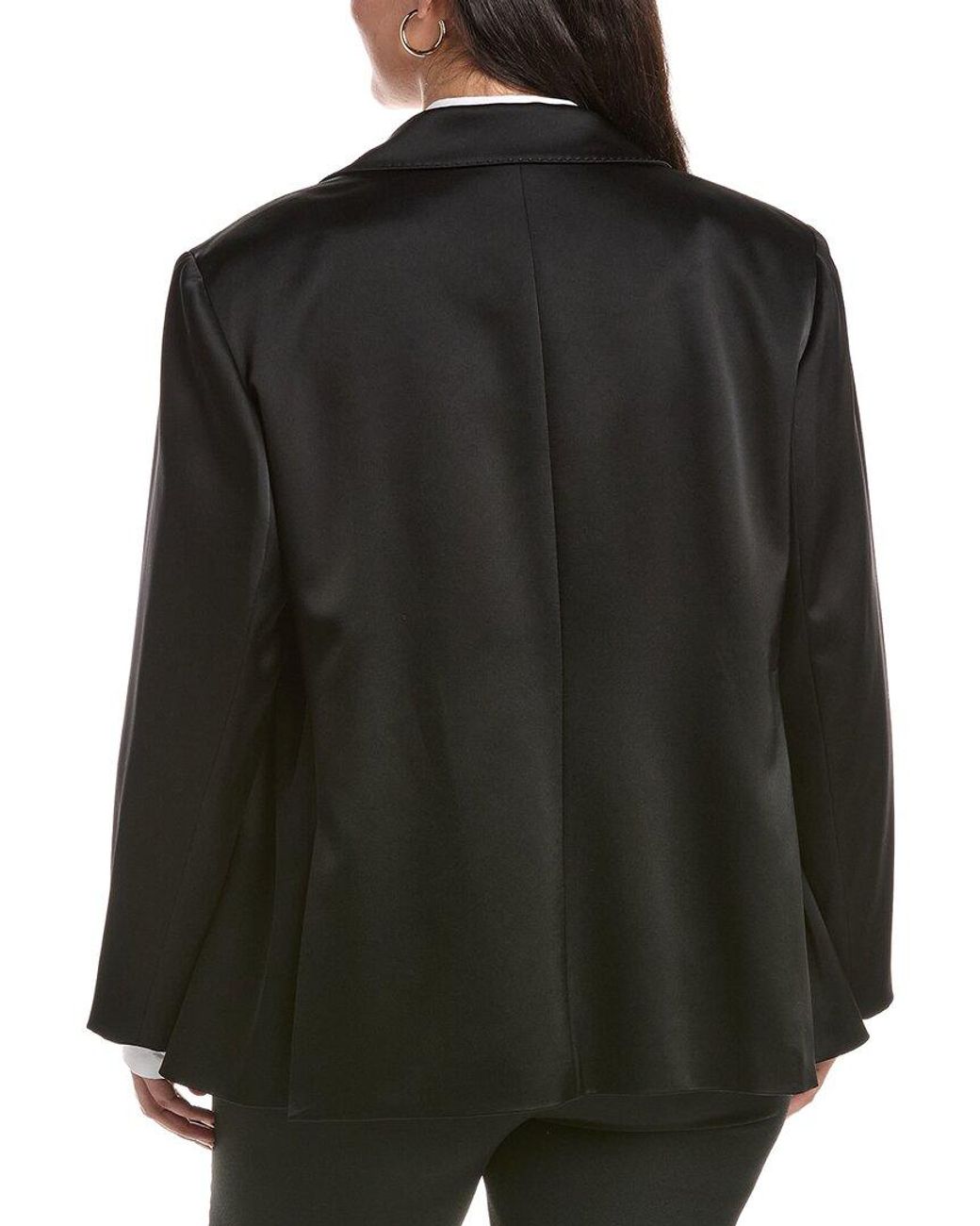 Lafayette 148 New York Black Plus Peak Lapel Blazer