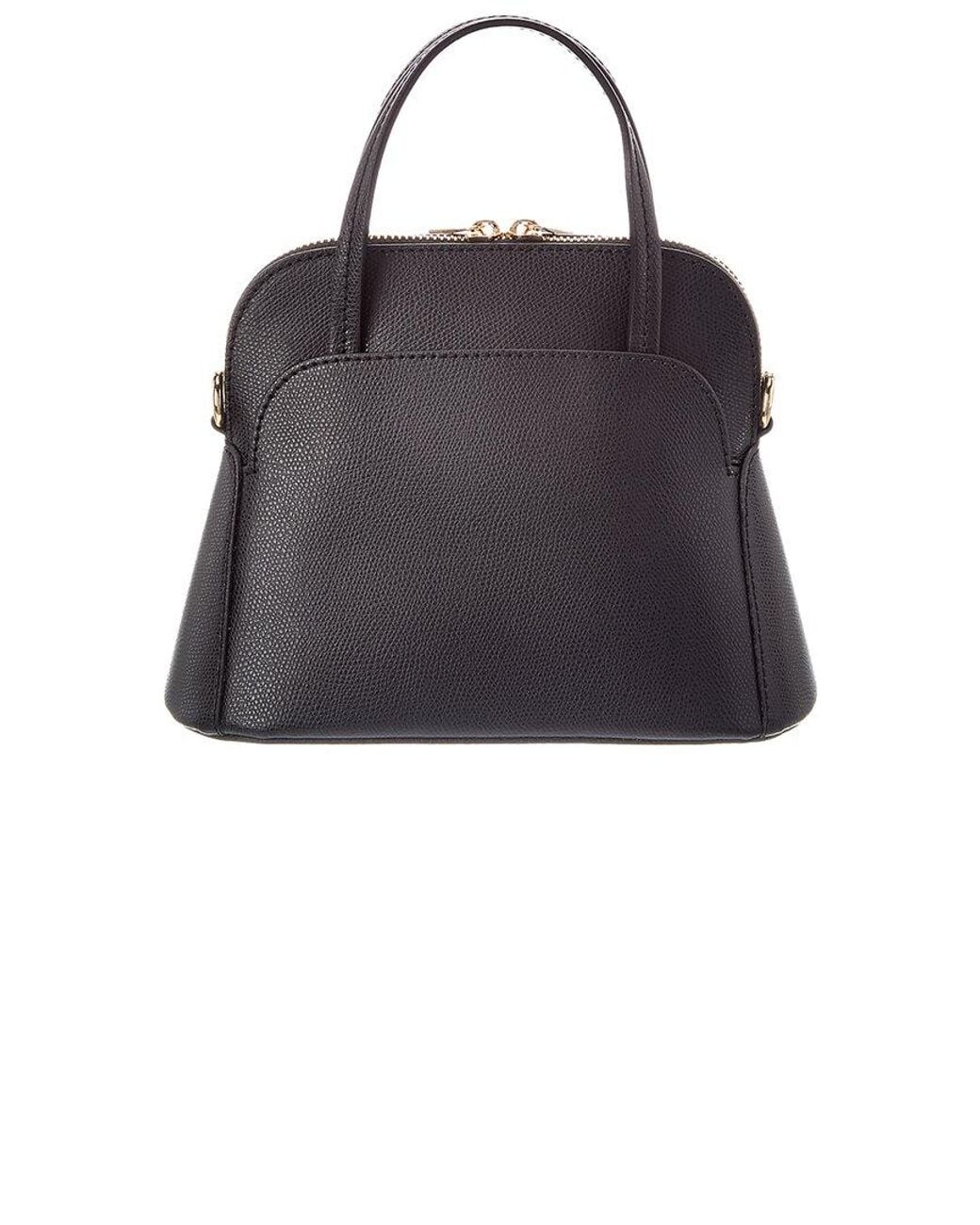 Italian Leather Black Serena Leather Top Handle Bag