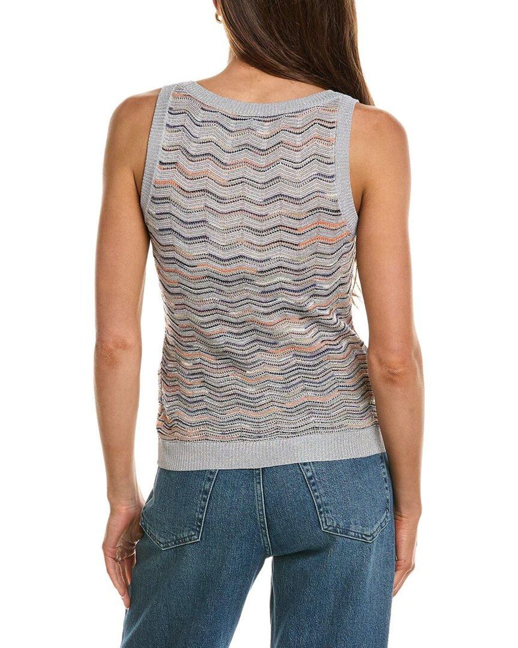 Missoni Blue Knit Wool-Blend Top