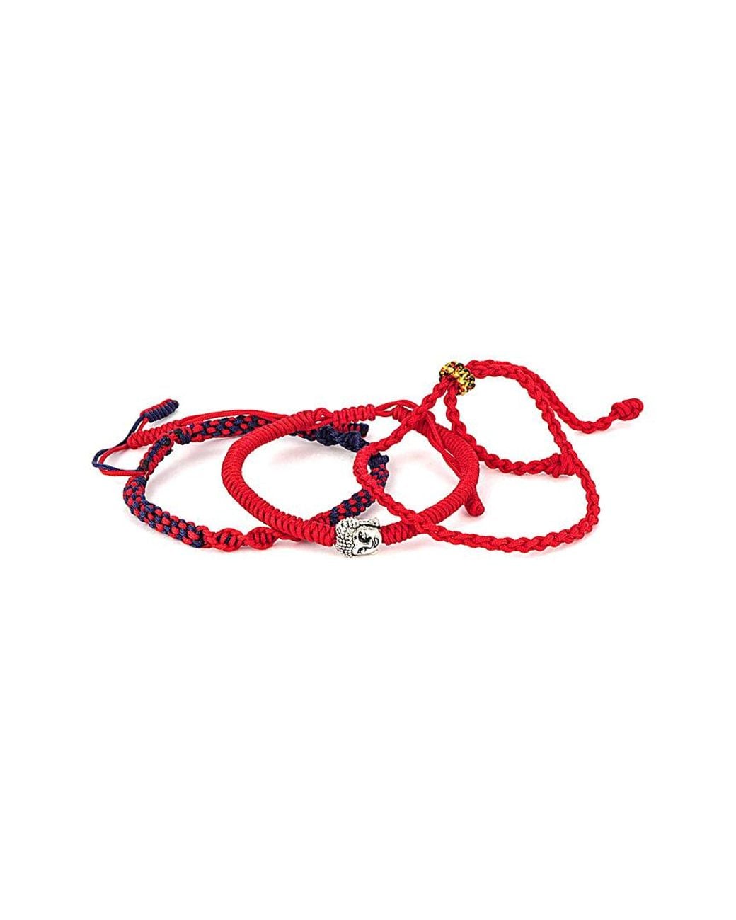 jean claude Red Set Of 3 Tibetan Buddha Bracelets & Bangles for men