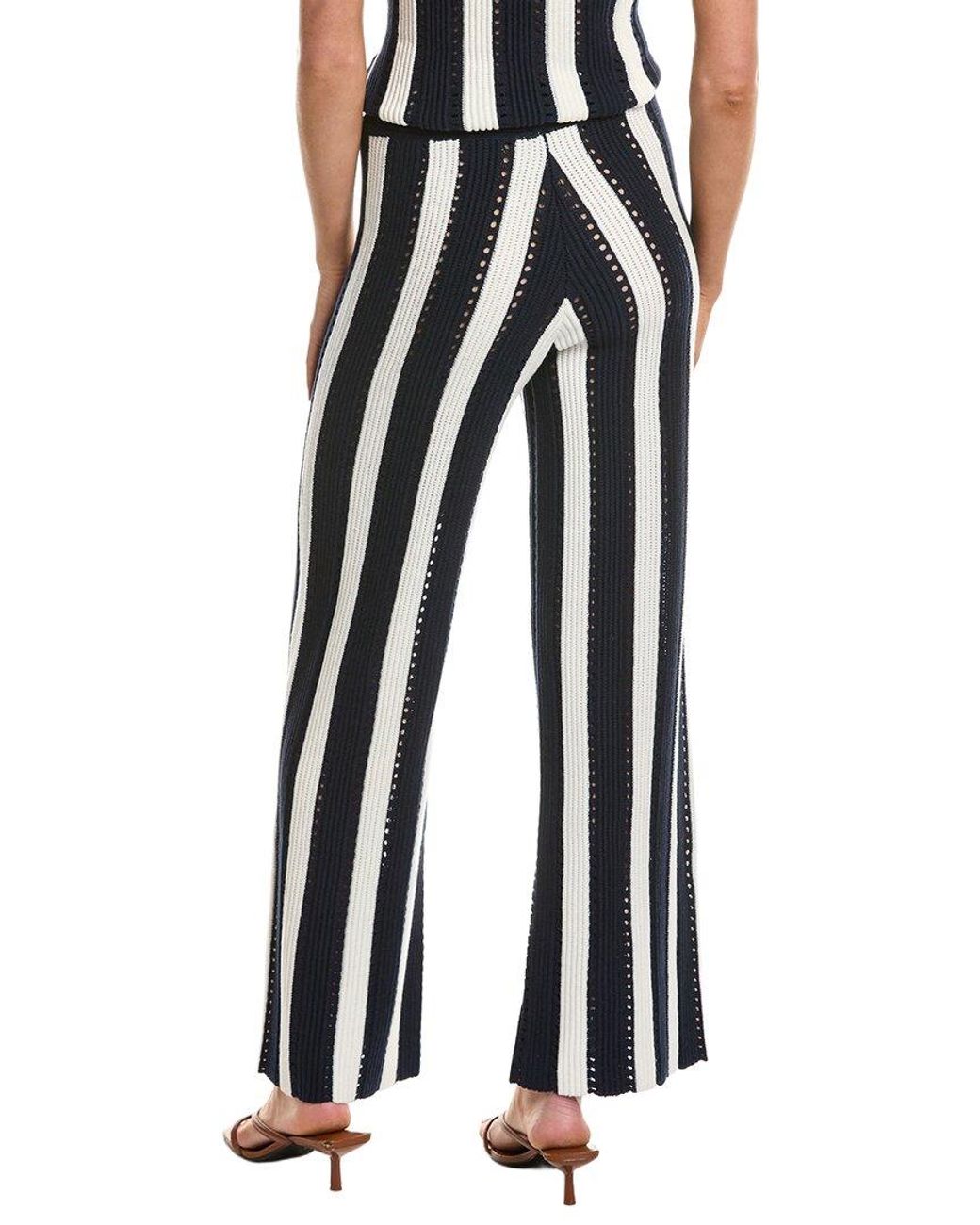 Rowing Blazers Blue Knit Stripe Wool-Blend Pant