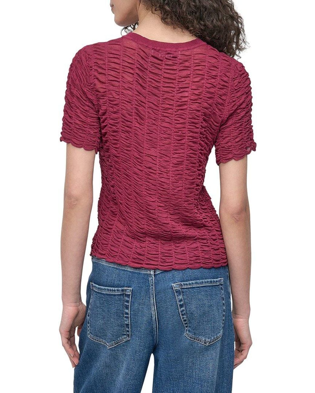 DKNY Red Superfine Texture Sweater