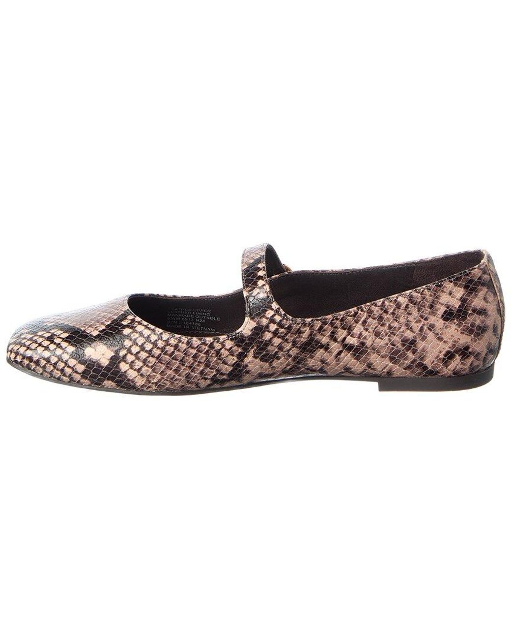 Tory Burch Brown Selby Mary Jane Snake-Embossed Leather Ballet Flat