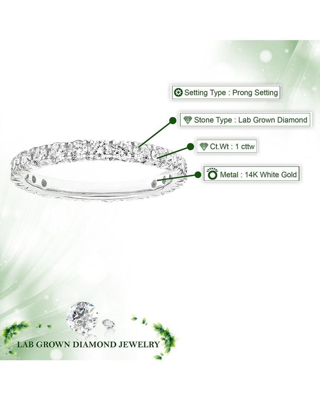 Amairah White 14K 1.00 Ct. Tw. Lab-Grown Diamond Eternity Ring