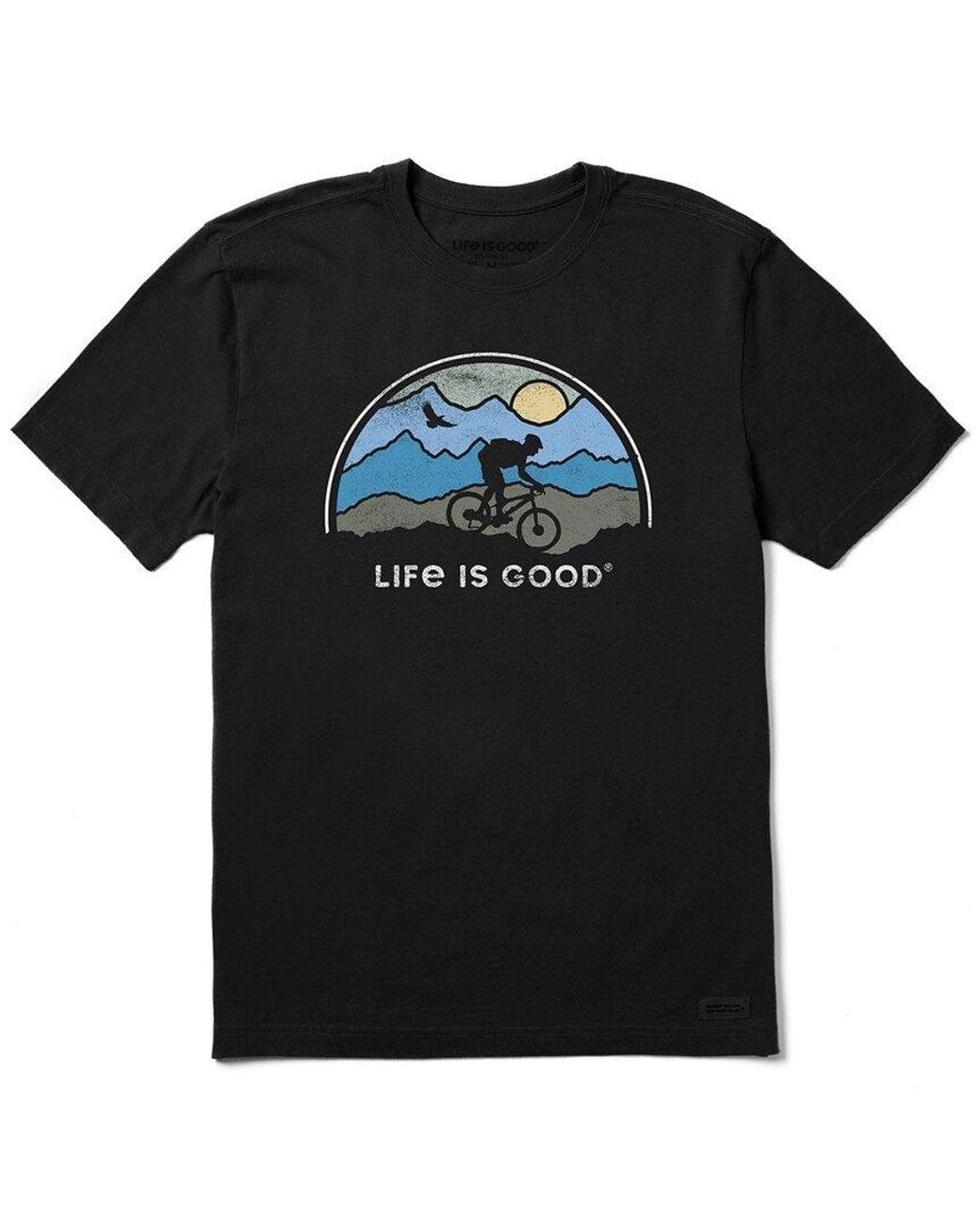 Life Is Good. Black Crusher T-Shirt for men