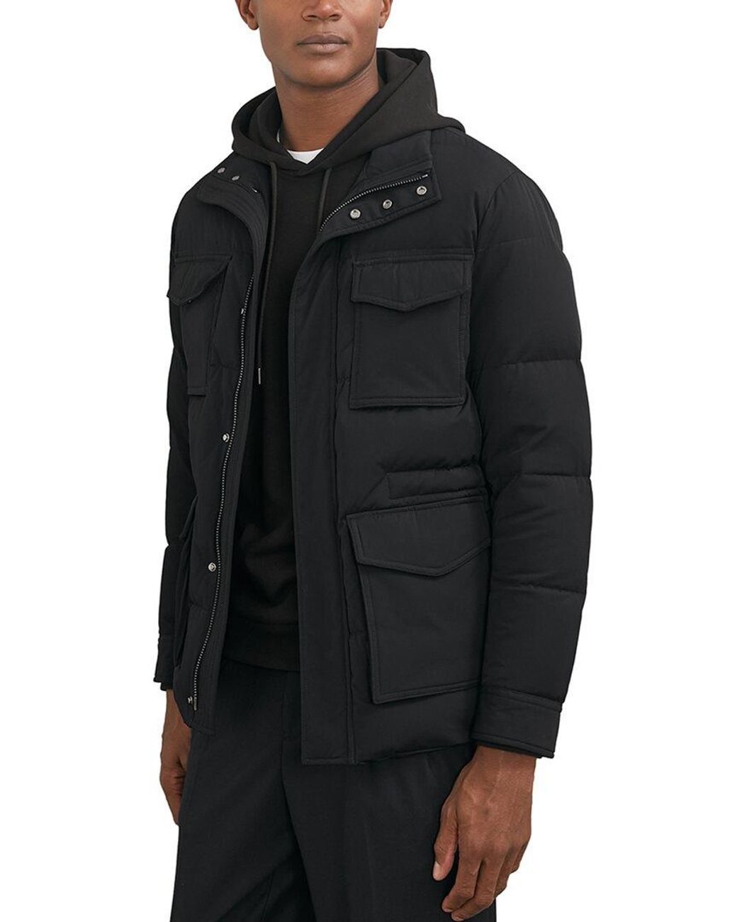 Reiss Black Mercury Quilted Four P Casual Jacket for men