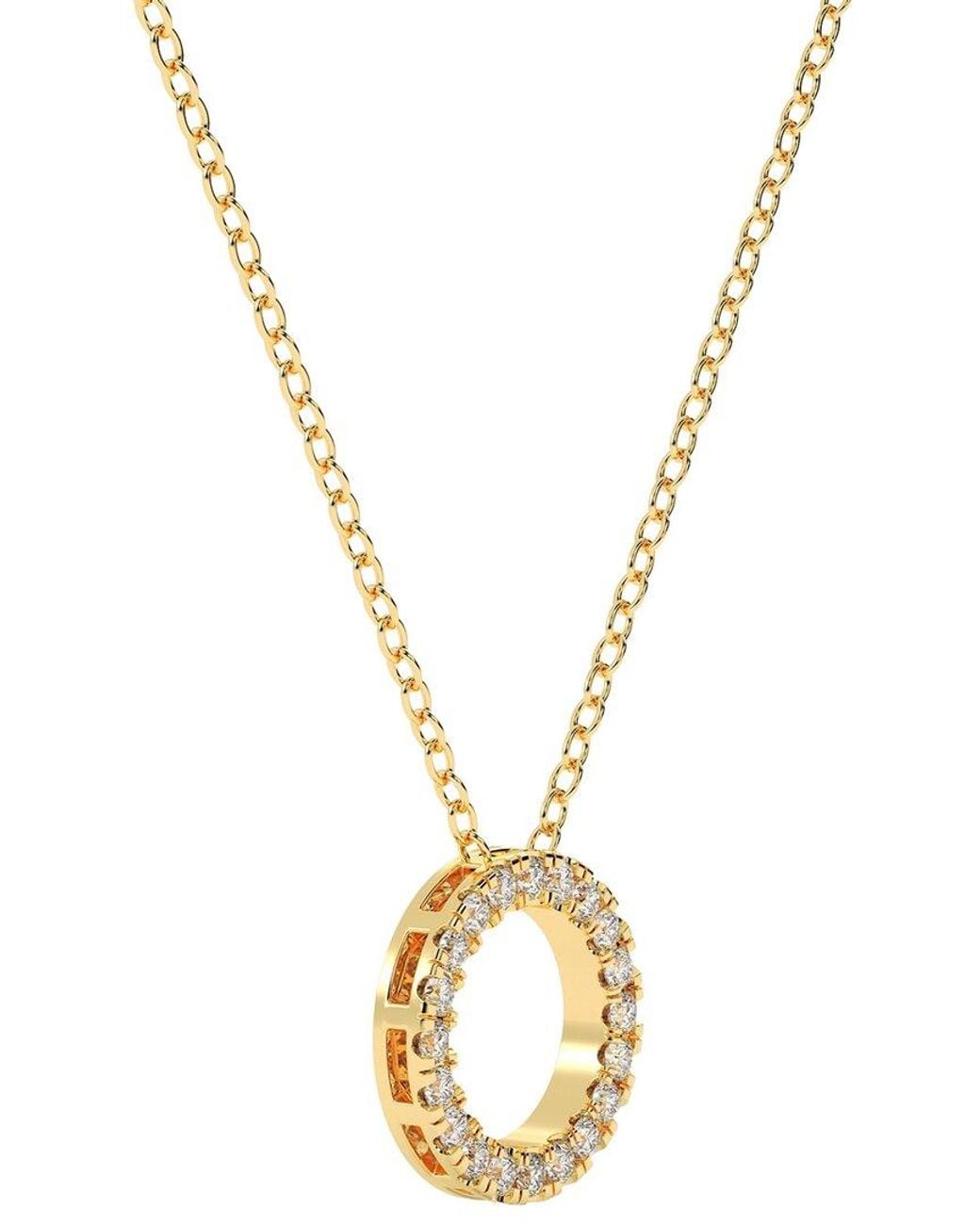 Diamond Select Cuts Metallic 14K 0.25 Ct. Tw. Diamond Pendant Necklace
