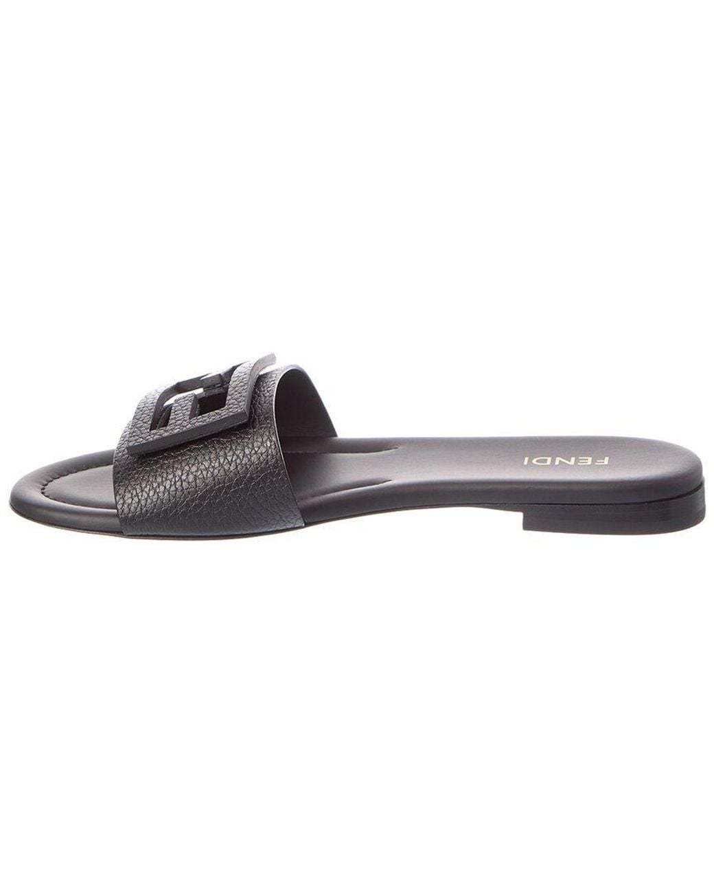 Fendi Brown Tube Leather Sandal