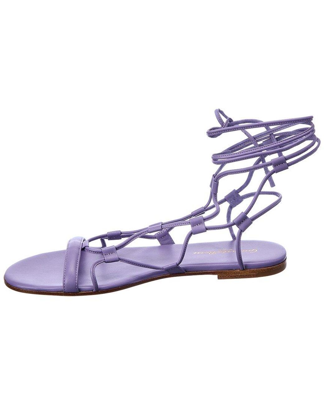 Gianvito Rossi Purple Leather Sandal