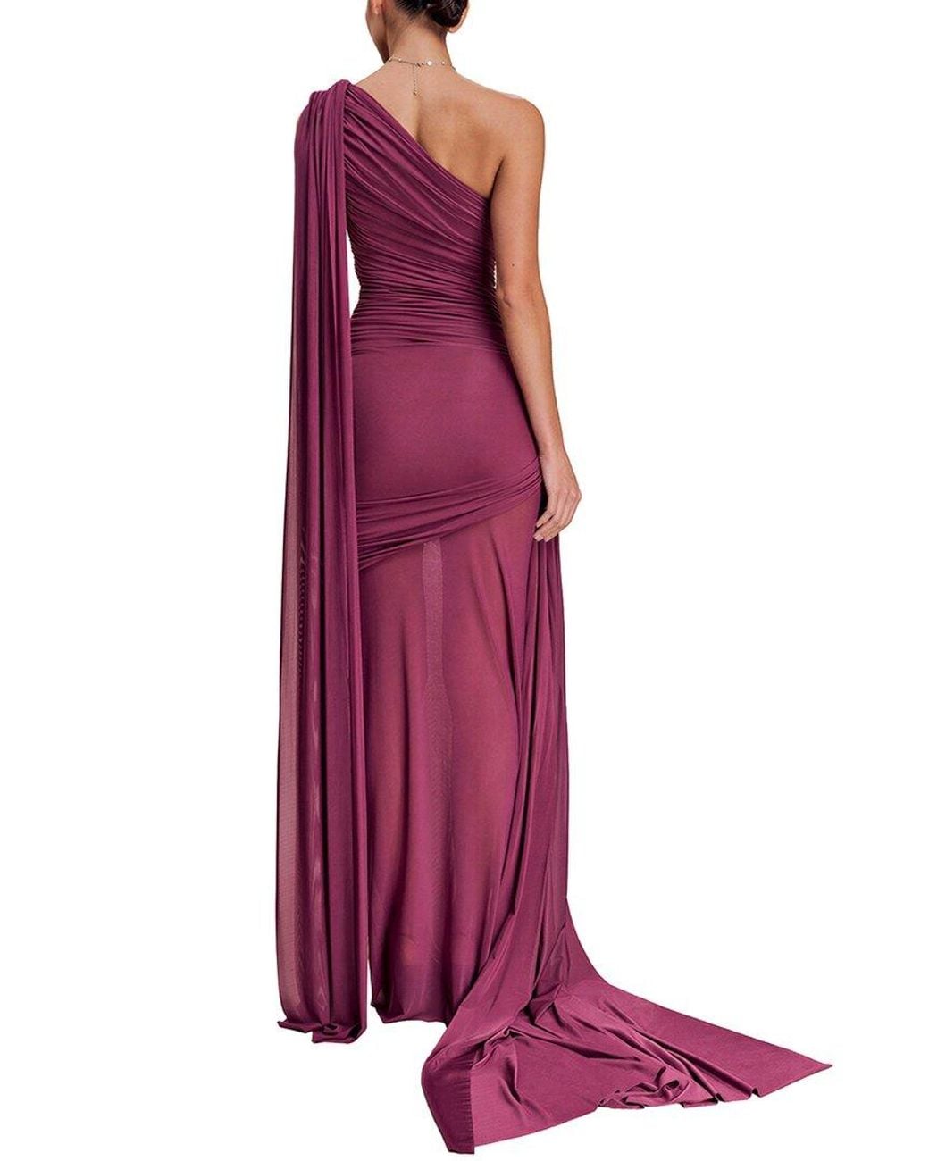 Dilireba Purple One-Shoulder Maxi Dress