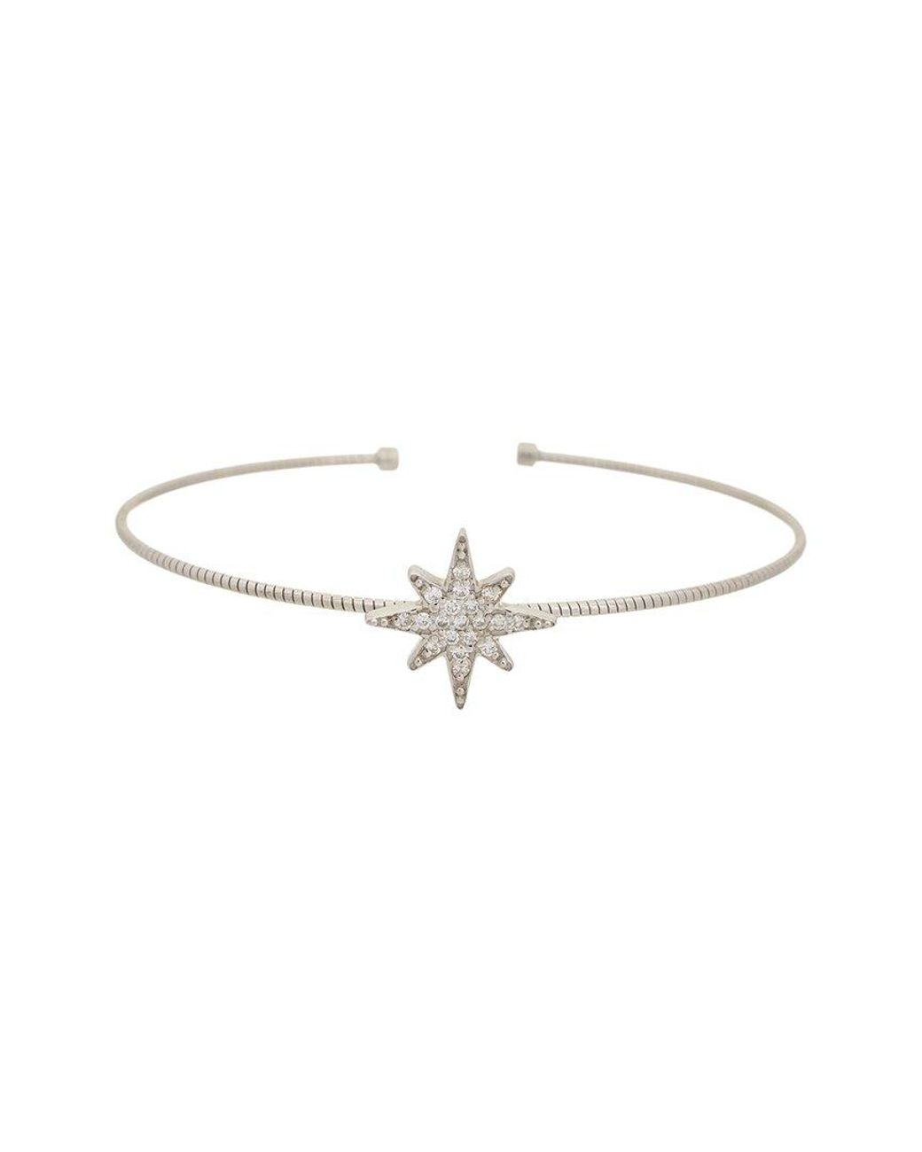Meshmerise White 18K Plated 0.15 Ct. Tw. Diamond Bangle Bracelet