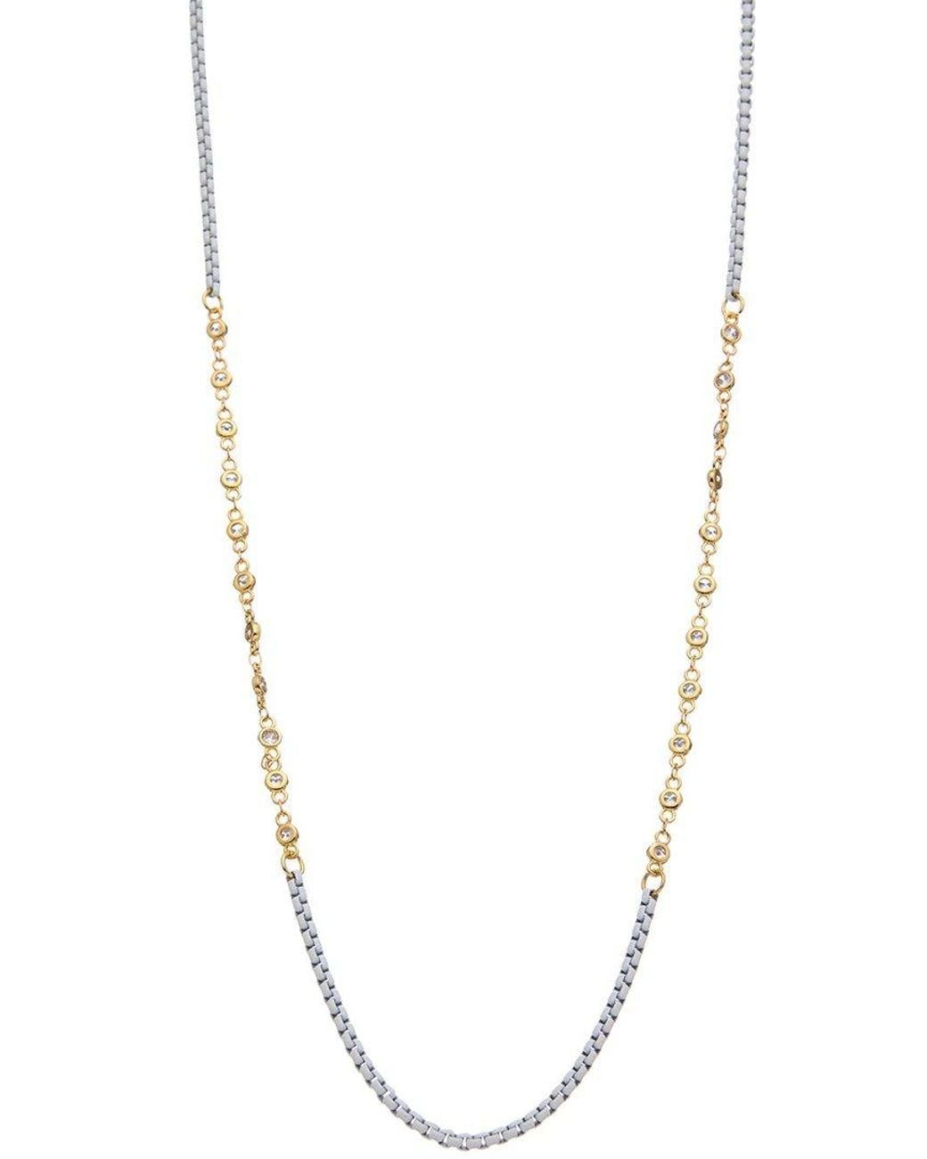 Juvell Metallic 18K Plated Cz Link Necklace