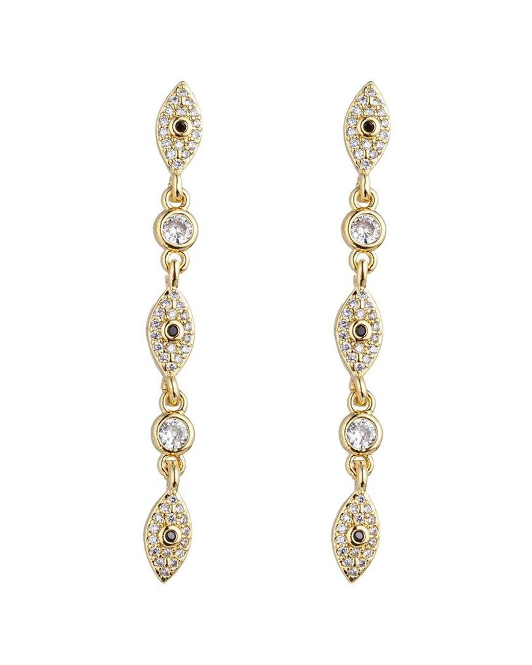 Eye Candy LA Metallic Cz Evil Eye Dangle Earrings