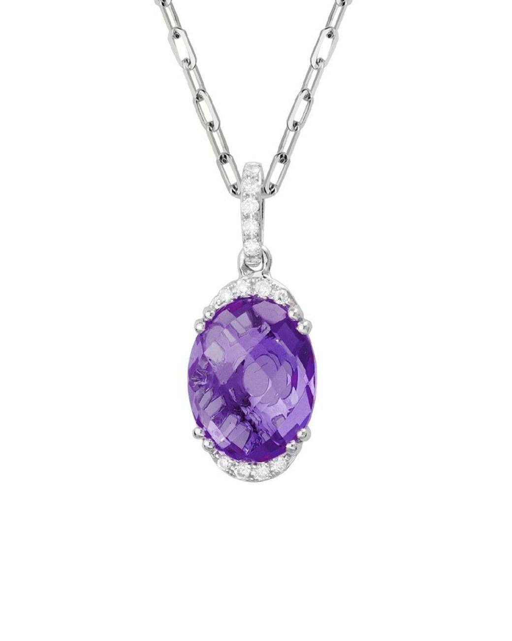 Diamond Select Cuts Purple 14k 2.69 Ct. Tw. Diamond & Amethyst Necklace
