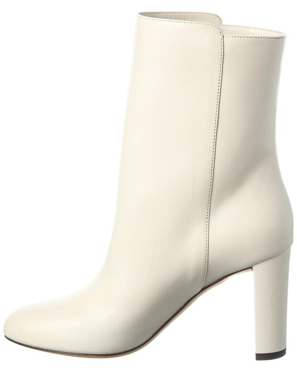 Jimmy Choo White Rina 85 Leather Boot
