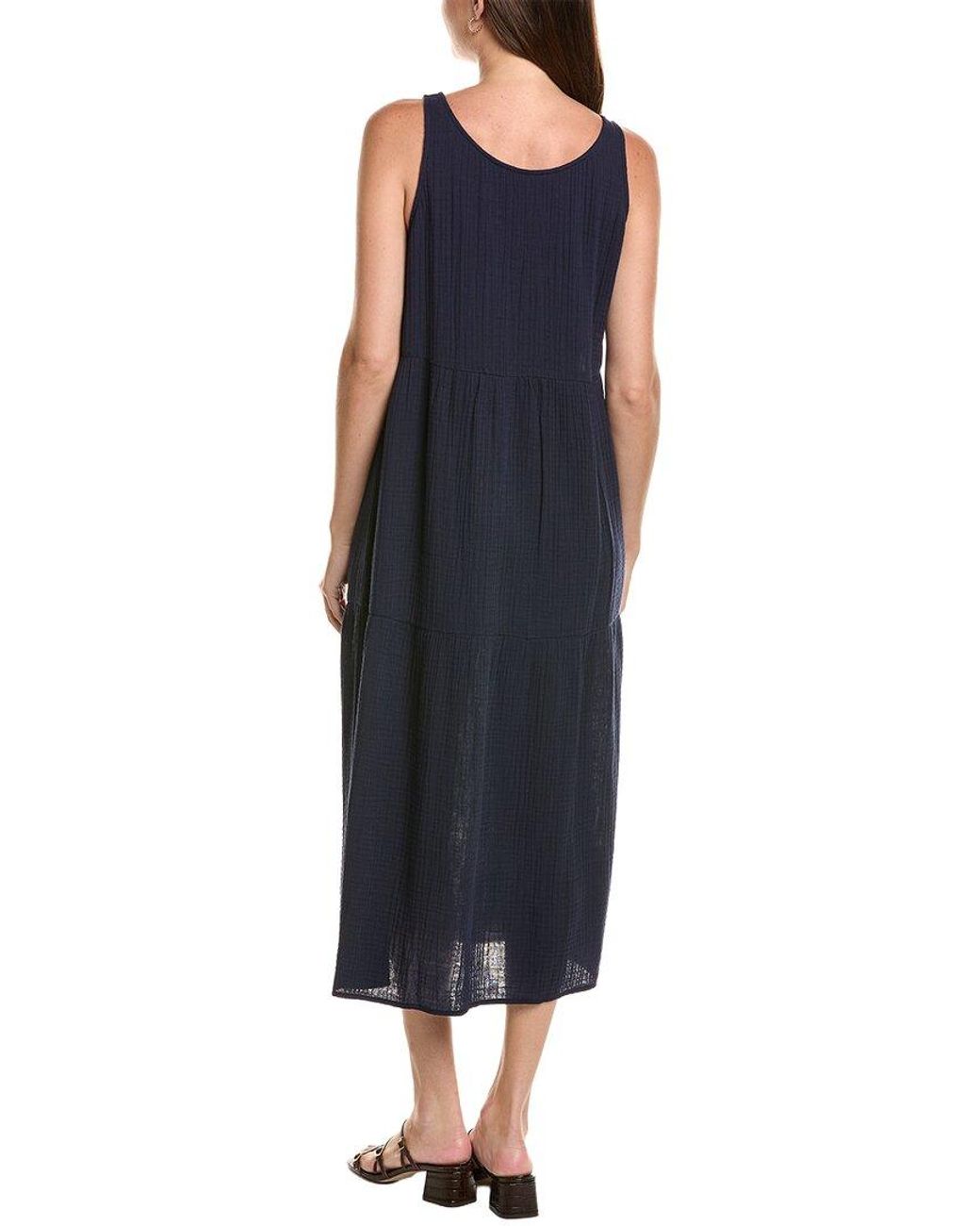 Eileen Fisher Blue Scoop Neck Dress