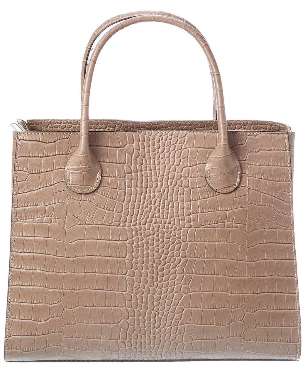 Italian Leather Brown Top Handle Tote