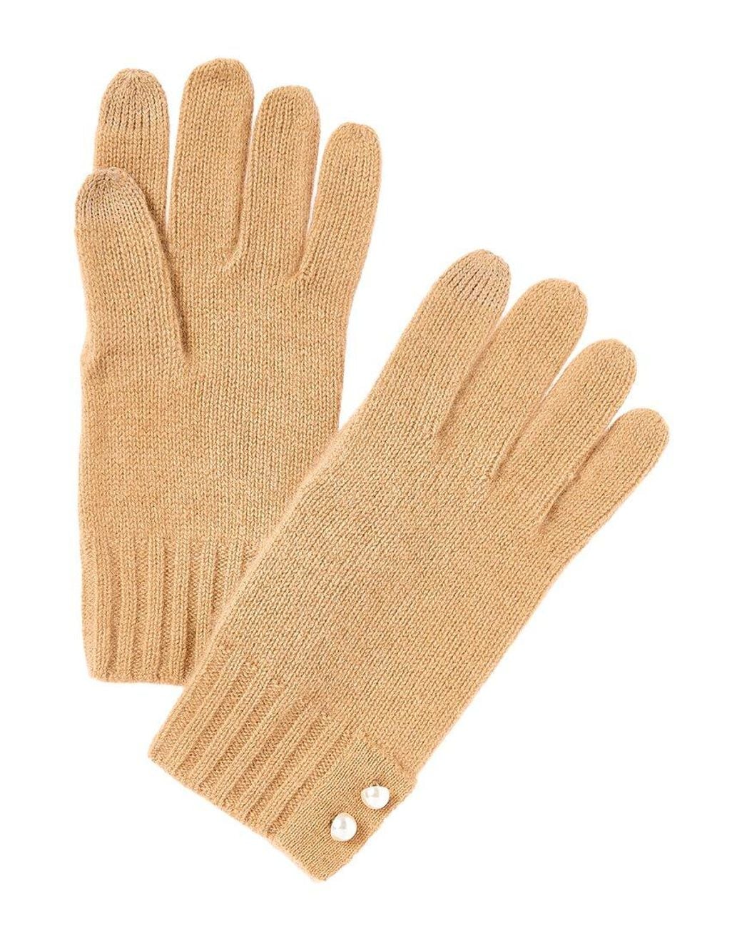 Phenix Natural Pearl Button Cuff Cashmere Gloves