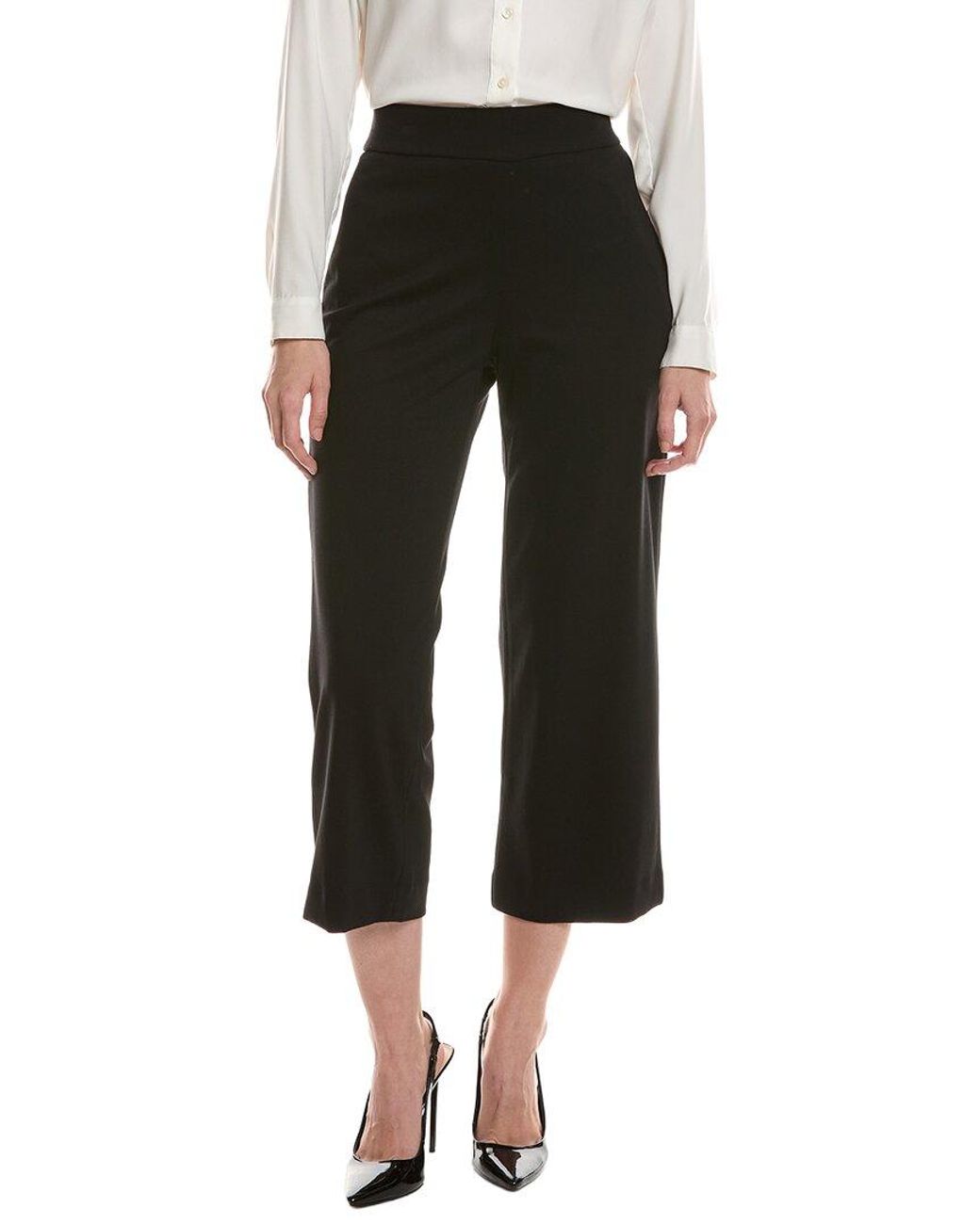 Anne Klein Black Wide Leg Crop Pant