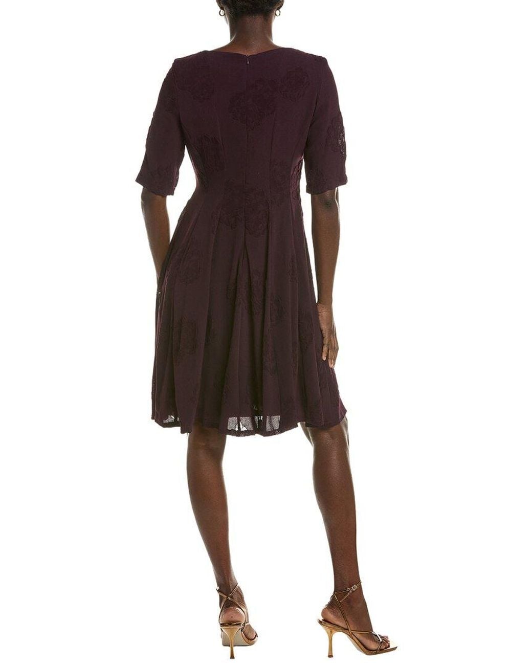 Maison Tara Brown Short Sleeve Midi Dress