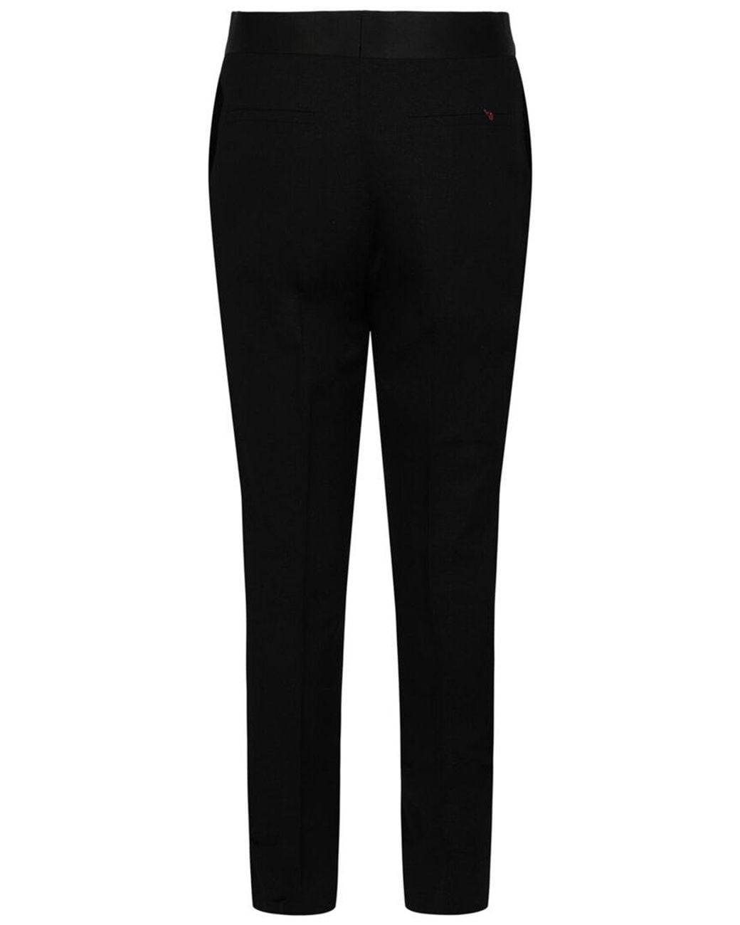 Givenchy Black Classic Fit Satin-Trim Wool Trouser for men